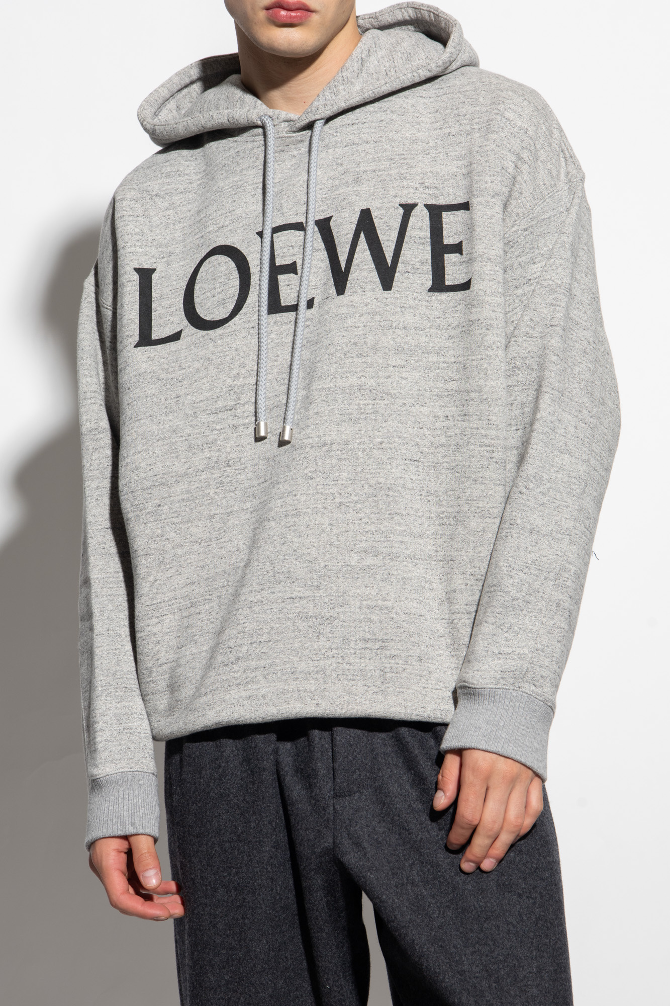 Grey Hoodie with logo Loewe - SchaferandweinerShops Italy